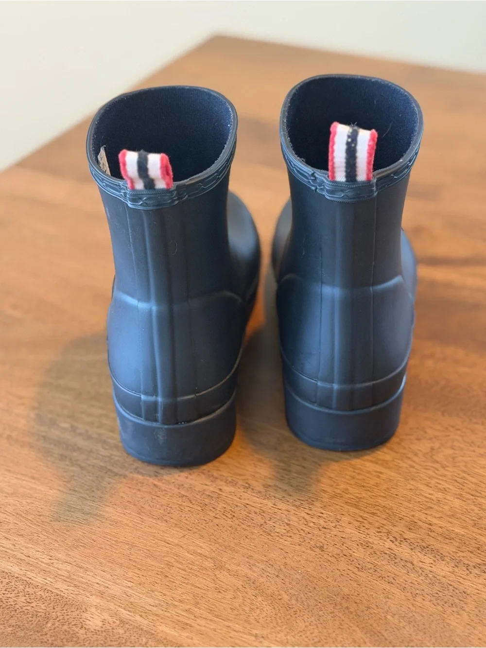 Hunter Black Short Waterproof Rain Boots with Pull Tabs